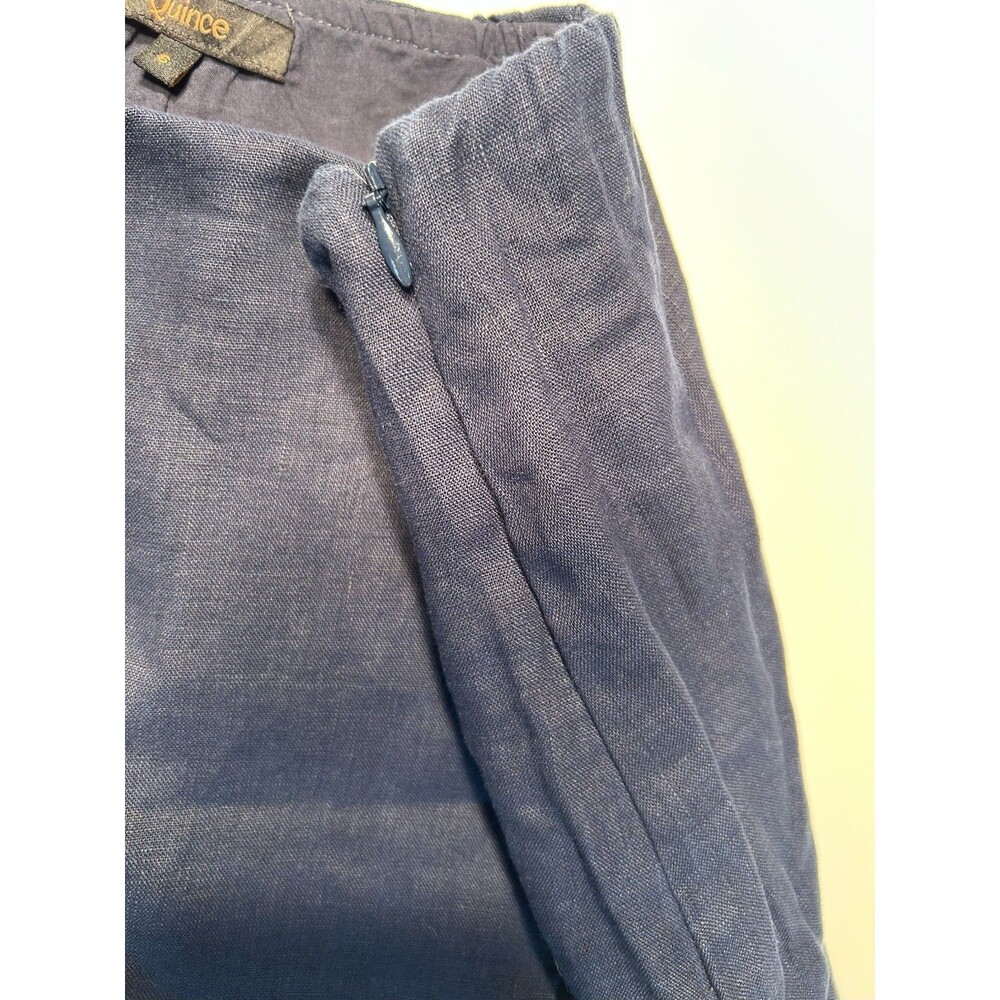 Quince Women’s Navy Blue 100% European Linen Skort Size 6 Lined 26X15 Chic - Picture 5 of 7